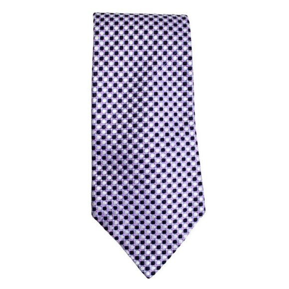 ⚡️BUY 3 for $35⚡️ Hathaway Tie 100% Silk, Pink, Purple & Black Polka Dot - Picture 1 of 6